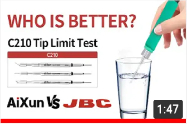 C210 Soldering Tip Water Immerse Compared AiXun with JBC By Soldering station HDE-2B (How is AiXun?)