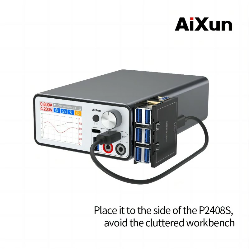 P2408S One Key Boot Up Docking Station with Six HUB Ports iPhone Battery Protocols 2