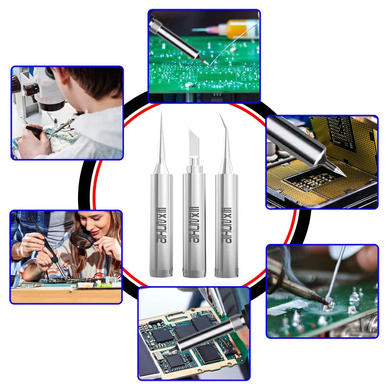 5PCS 936 Universal Lead-Free Silver Soldering Iron Tips Replacement  8