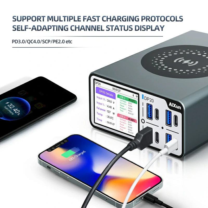 DP20 Desktop Smart Fast Charger for iPhone Android PD QC Fast Charging  3