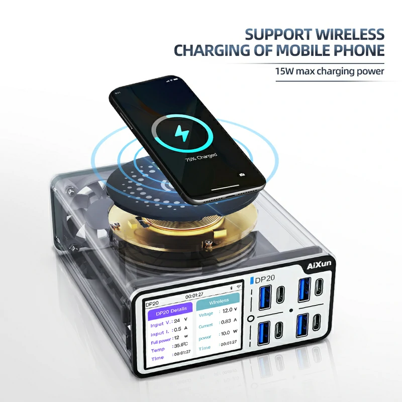 DP20 Desktop Smart Fast Charger for iPhone Android PD QC Fast Charging  5