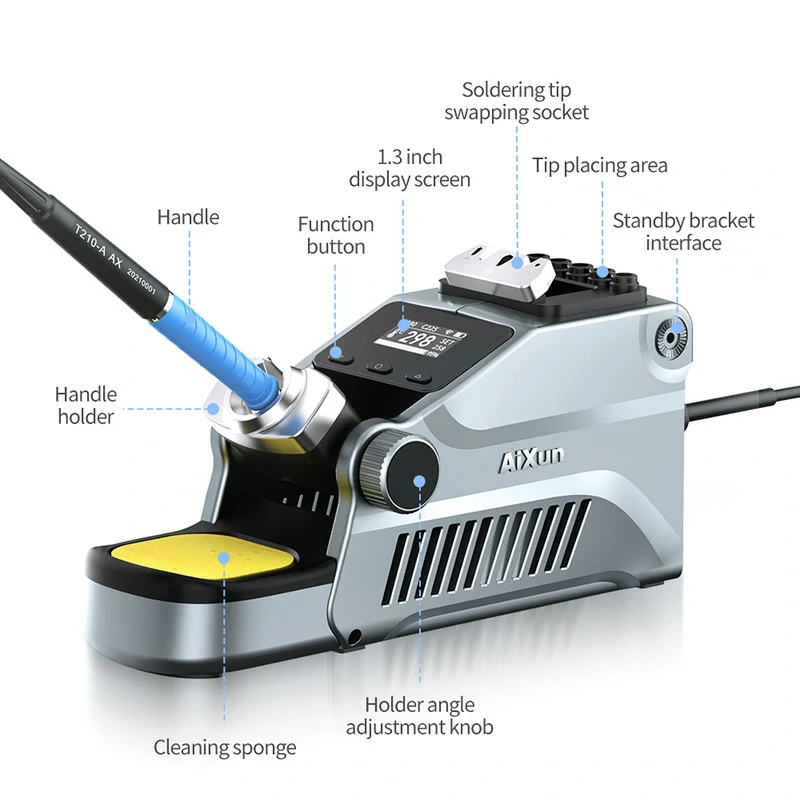 T380 Portable Smart Soldering Station With T210 / T115 Handle Welding Tools 7