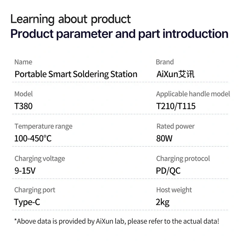T380 Portable Smart Soldering Station With T210 / T115 Handle Welding Tools 8