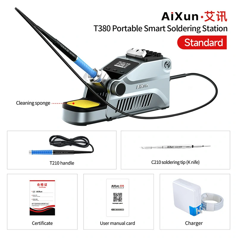 T380 Portable Smart Soldering Station With T210 / T115 Handle Welding Tools 9