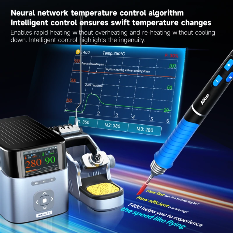 Smart Soldering Workstation T400 320W Soldering Iron Kit for Repair - AiXun 9