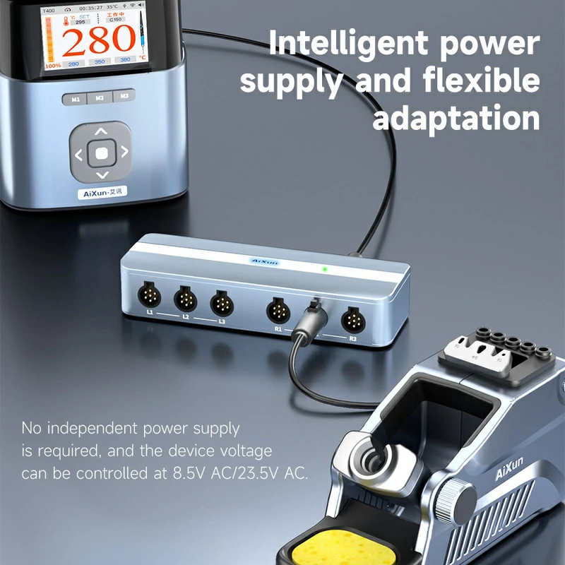 EB01 Smart Docking Station Dual Channel Six-in-Two HUB Ports for Soldering Station 6