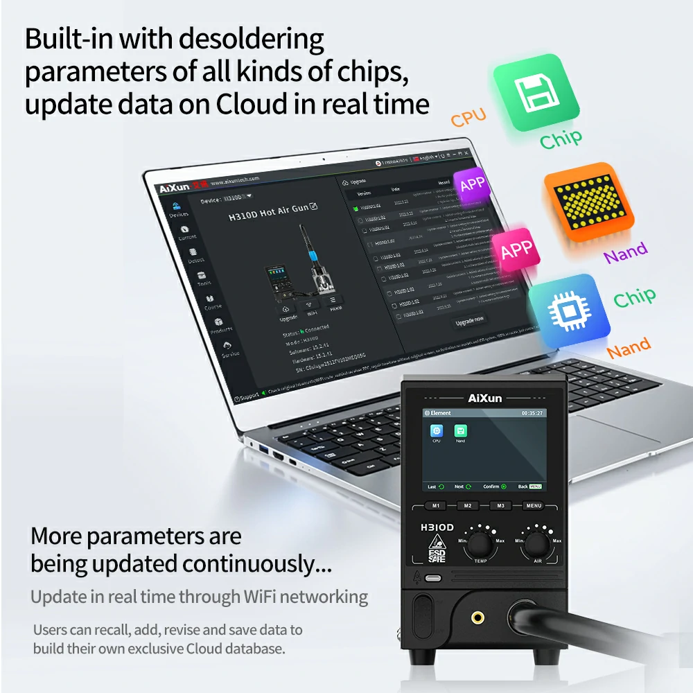 H310D 1000W Smart Hot Air Heating Rework Station for BGA Repair 8