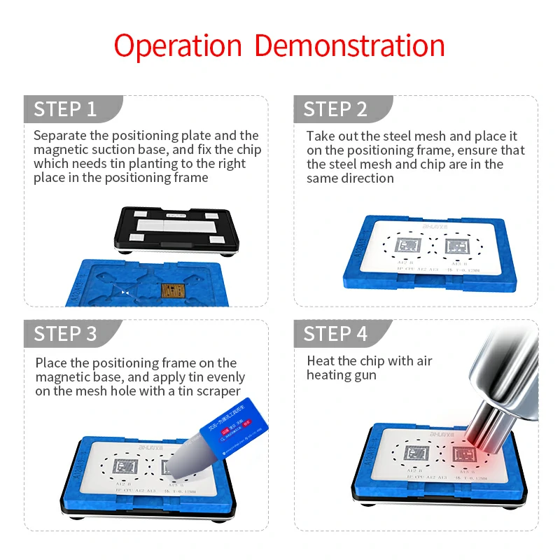 A8-A14 CPU IC Reballing Platform Tin Planting Base Repair Kit for iPhone 6-12ProMax 5