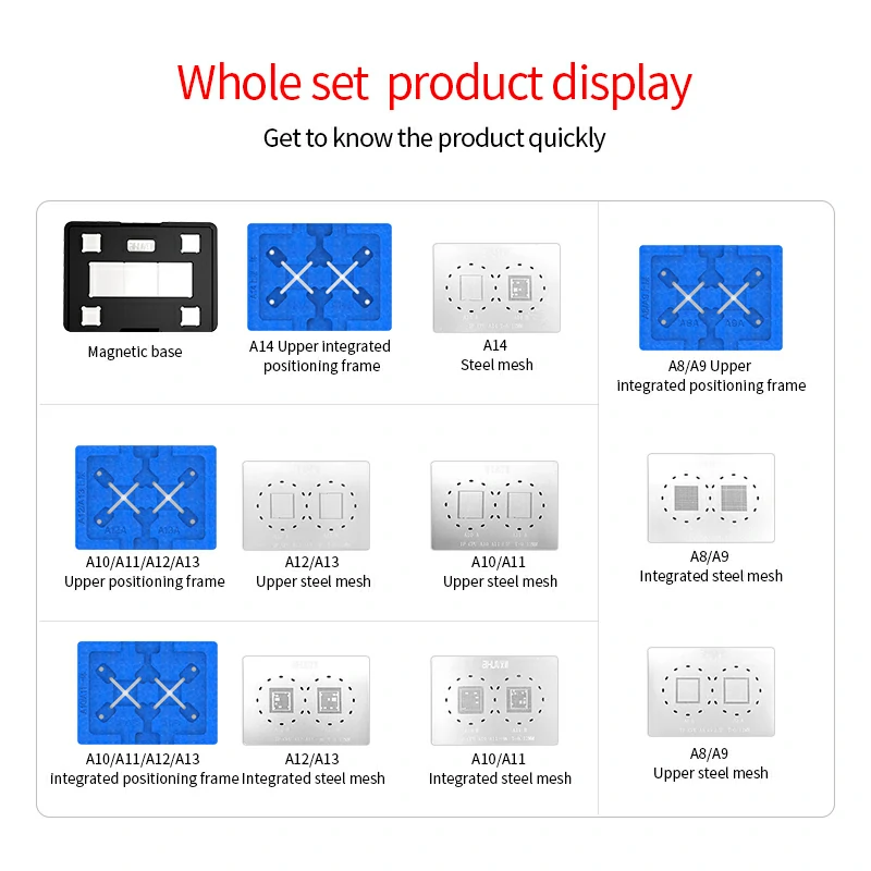 A8-A14 CPU IC Reballing Platform Tin Planting Base Repair Kit for iPhone 6-12ProMax 7