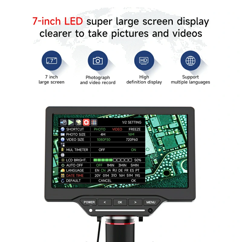 DM21 7-Inch Electronic Digital Microscope With Multimeter Design For Soldering 2