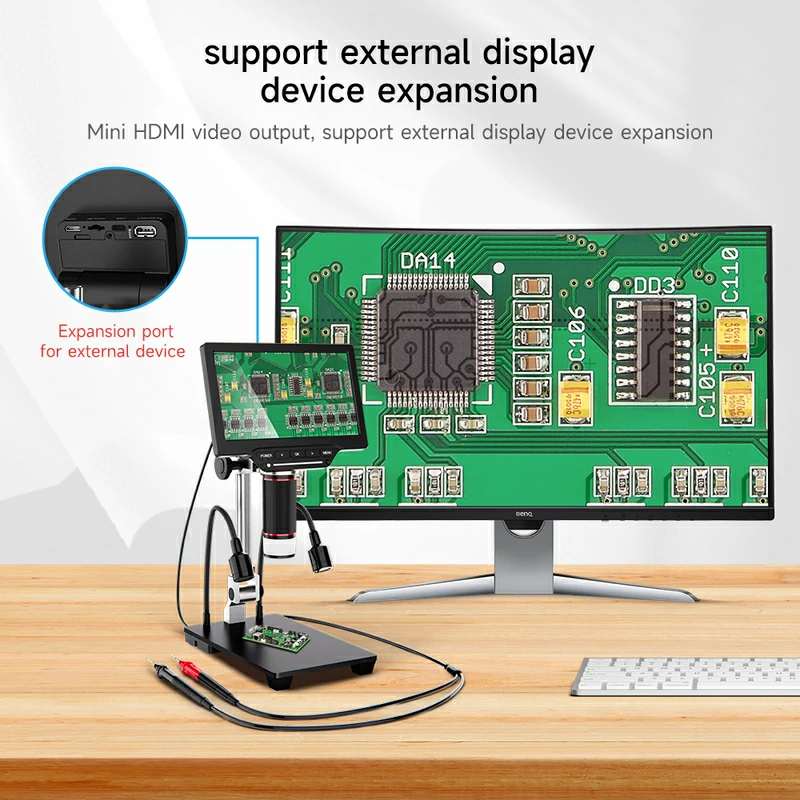 DM21 7-Inch Electronic Digital Microscope With Multimeter Design For Soldering 3