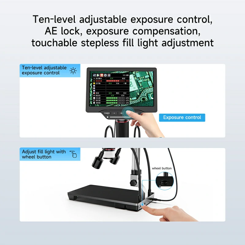 DM21 7-Inch Electronic Digital Microscope With Multimeter Design For Soldering 5