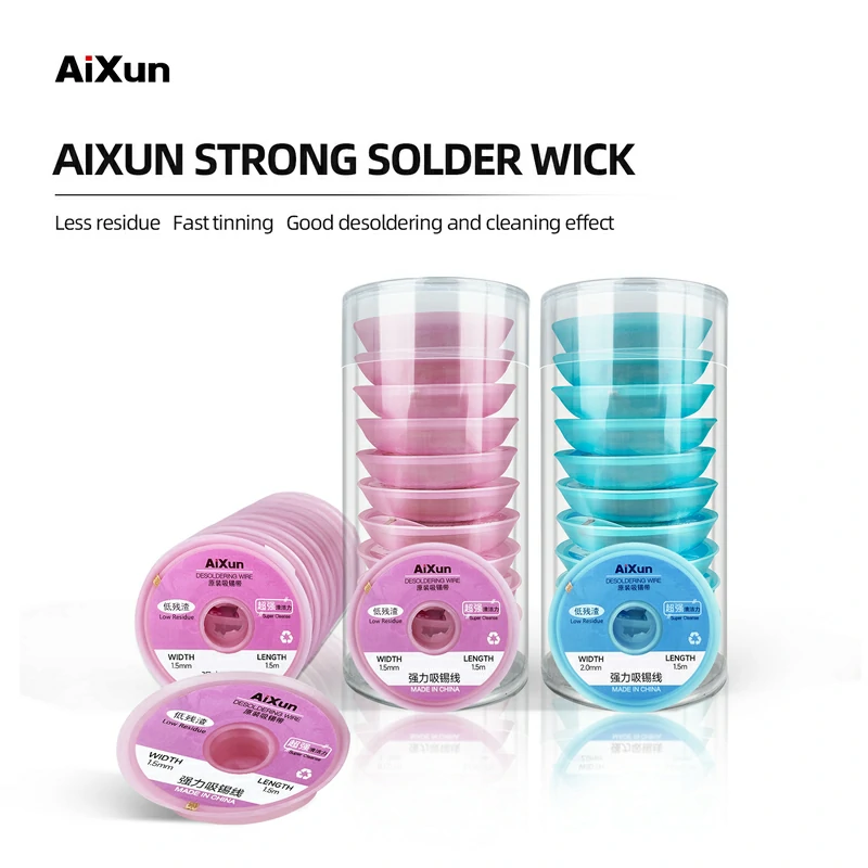 AiXun Strong Solder Wick 10pcs Package Desoldering Wire Roll 1