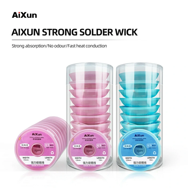 AiXun Strong Solder Wick 10pcs Package Desoldering Wire Roll 2