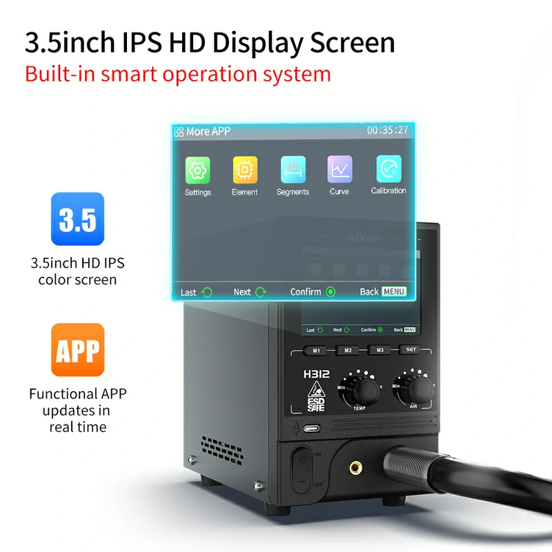 H312 Smart Hot Air Rework Station 1400W High Power Intelligent Rework Station 1