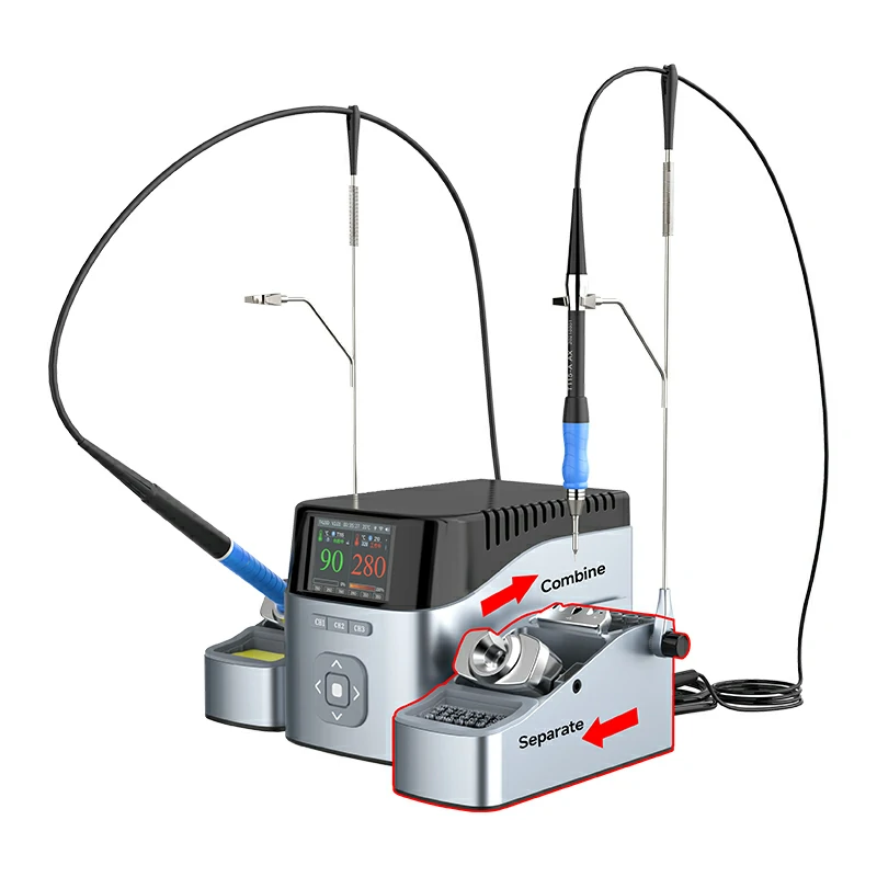 T420D 200W Dual Channel Soldering Station with T245/T210/T115 Handles for Electronics 3
