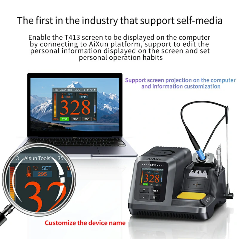 T413 200W Integrated Smart Soldering Station Compatible with T245/T225 Handle 9