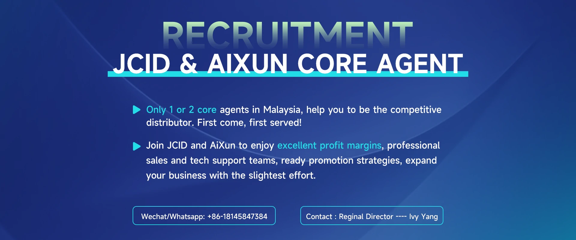 RECRUITMENT AiXun CORE AGENTS IN MALAYSIA