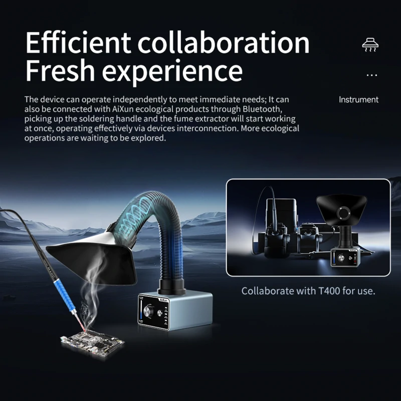 ES02 Desktop Fume Extractor Soldering Smoke Absorber With LED Light - AiXun 7