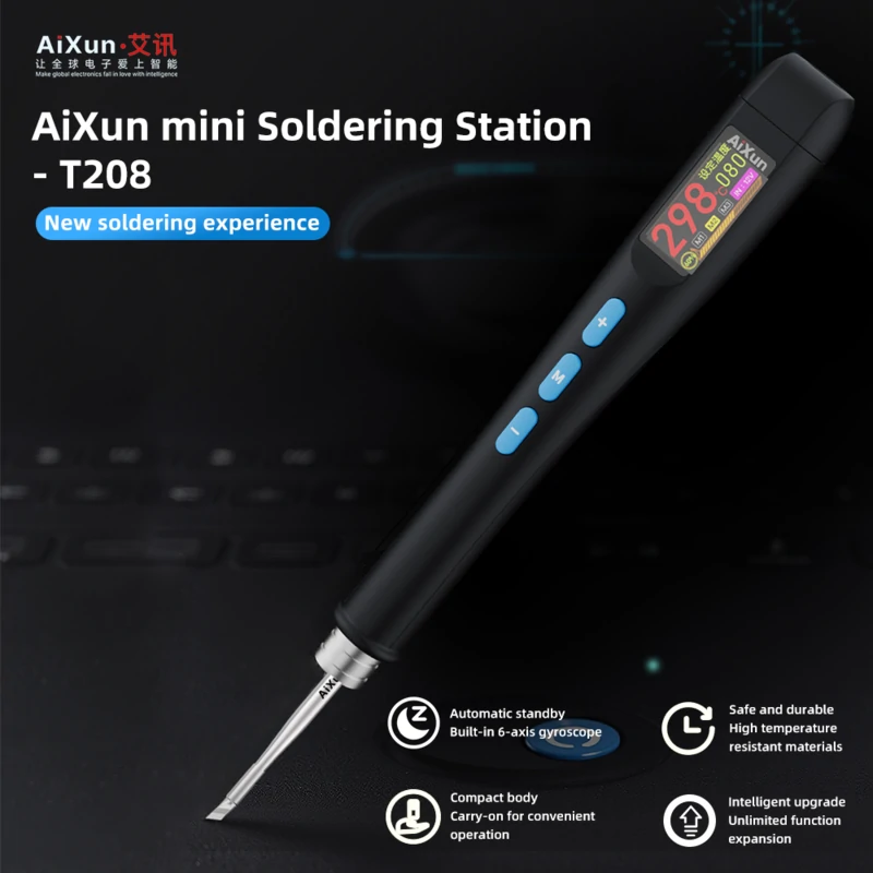 T208 MINI Portable Smart Soldering Station LCD Screen Soldering Iron 1