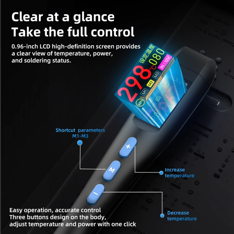 T208 MINI Portable Smart Soldering Station LCD Screen Soldering Iron 3