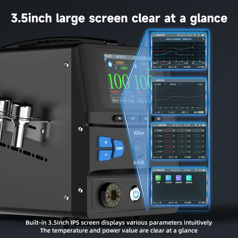 H414D Dual Channel Hot Air Rework Station Hot Air Gun for BGA Rework 3