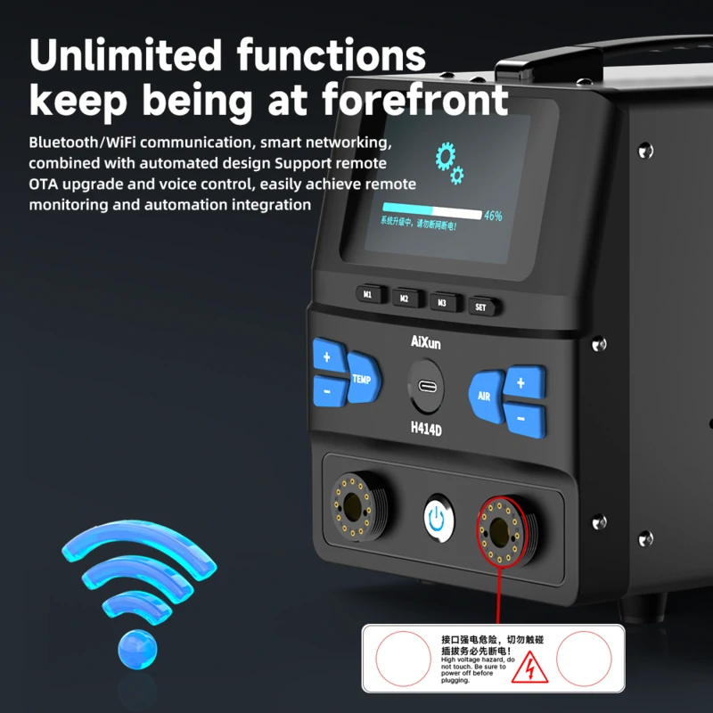 H414D Dual Channel Hot Air Rework Station Hot Air Gun for BGA Rework 6