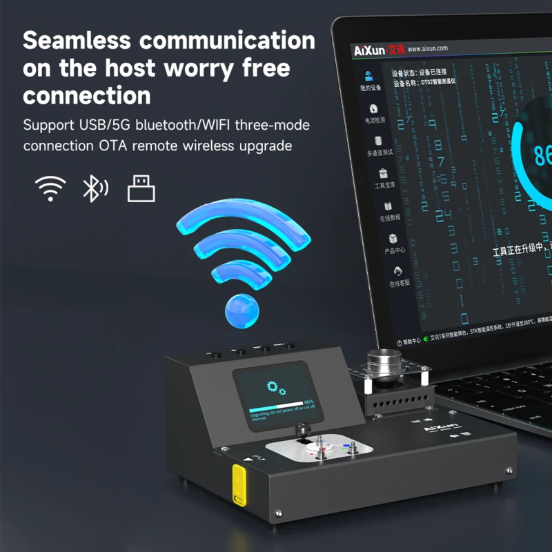 DT02 2-in-1 Smart Thermometer Hot Air Soldering Iron Tip Thermoscope 3