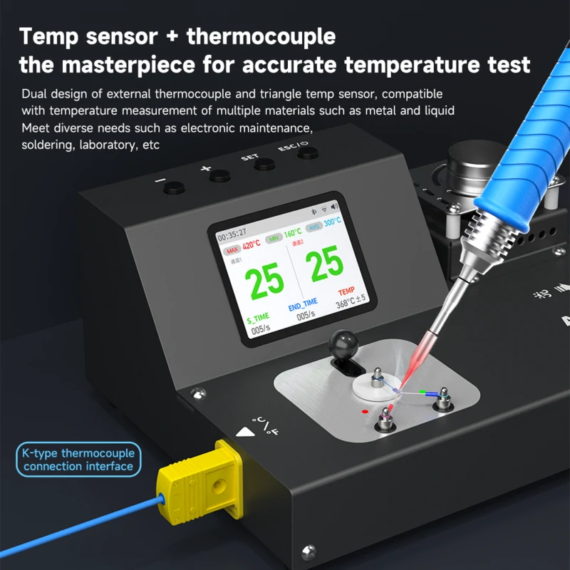 DT02 2-in-1 Smart Thermometer Hot Air Soldering Iron Tip Thermoscope 5