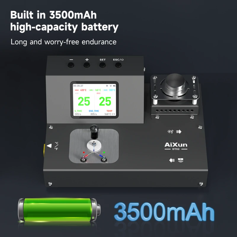 DT02 2-in-1 Smart Thermometer Hot Air Soldering Iron Tip Thermoscope 6