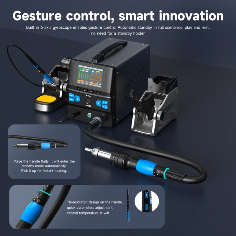 HT316 Two-in-One Hot Air Rework Station for Mobile Phone Repair 3