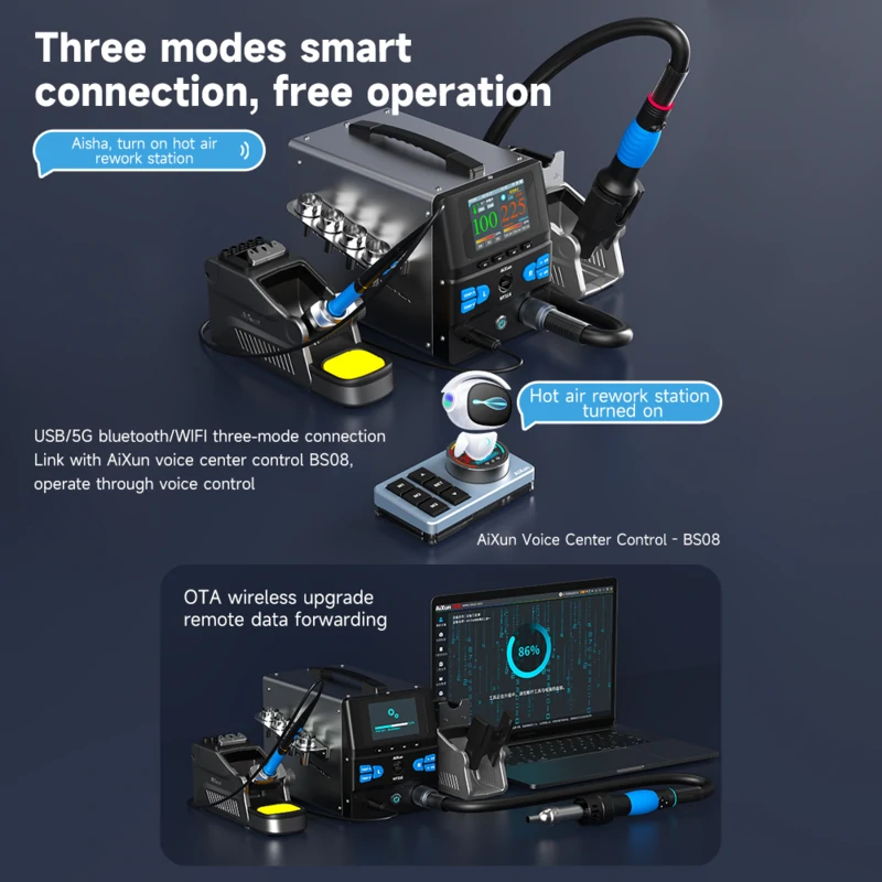 HT316 Two-in-One Hot Air Rework Station for Mobile Phone Repair 4