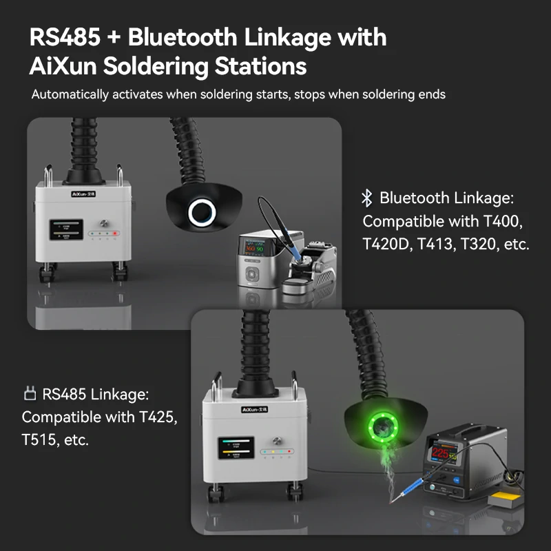 ES03 Fume Extractor Multilayer Filtration Low Noise 3 Layer Filtration Industrial - AiXun 5